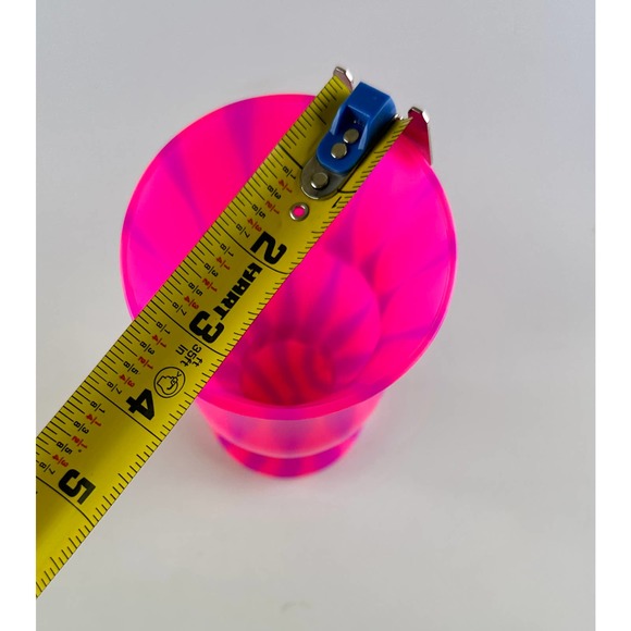 Vintage Krazy Straw Hurricane Cup Neon Hot Pink And Purple Stripes 20 ounces - Picture 7 of 10